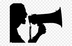 Sream Clipart Silhouette - Person With Megaphone Silhouette - Png ...