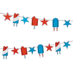 Patriotic Pop Garland - American Red White and Blue Banner for 4th of July,  Memorial Day,...