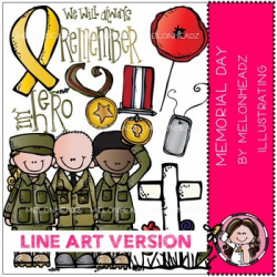 Memorial Day clip art - LINE ART- by Melonheadz