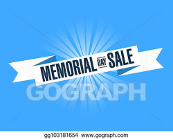 Stock Illustration - Memorial day sale ribbon sign illustration ...