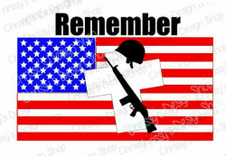 Memorial memory Flag and Cross svg silhouette file | Remember the ...