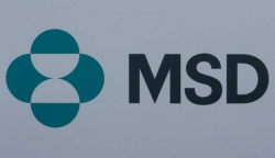FILE PHOTO: The logo of MSD pharmaceutical company is seen ...