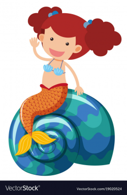 Beautiful mermaid waving hand