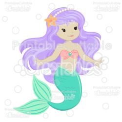 Cute Mermaid SVG Cut Files & Clipart