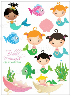 Pin by Etsy on Products | Mermaid clipart, Cute mermaid, Mermaid