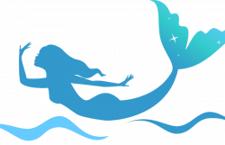 Mermaid Tail Blue Silhouette Transparent Image Clipart Free Png - AZPng