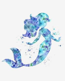 Mermaid Silhouette, Mermaid Clipart, Fantasy Mermaid, Fairy Tale PNG ...