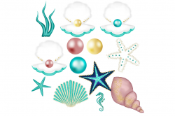 Glitter Mermaids Clipart