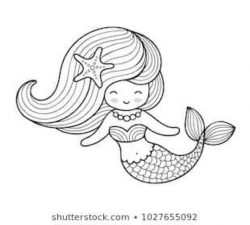 Mermaid clipart outline 4 » Clipart Portal