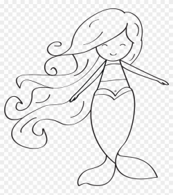 1417 X 1535 18 - Simple Mermaid Clipart Black And White, HD Png ...
