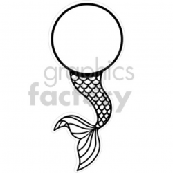 black white mermaid tail frame cut file clipart. Royalty-free clipart #  407820