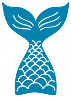 Hand Drawn Silhouette Of Mermaid Tail Sticker