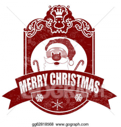 Vector Art - christmas elegant vintage stamp. EPS clipart gg62818568 ...