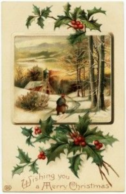 free vintage image, merry christmas postcard, antique christmas ...