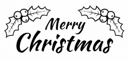 Merry christmas black and white merry christmas with holly clip art ...