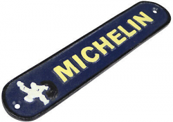 BLUE MICHELIN MAN Tyre - Small Cast Iron Sign Plaque ...