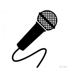 Free Black and White Microphone Clipart Image｜Illustoon