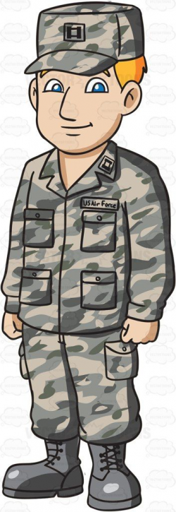 A Man Dressed In US Air Force Airman Battle Uniform #cartoon ...