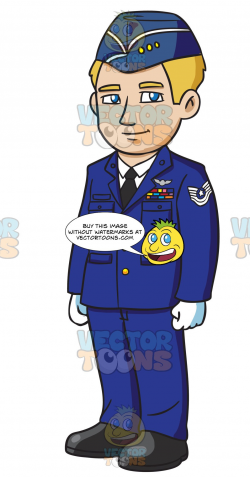 A Blonde Man Dressed In A Us Air Force Blues Uniform