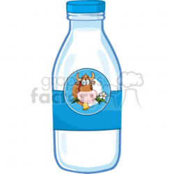 Royalty Free RF Clipart Illustration Milk Bottle With Cartoon Cow Head  Label clipart. Royalty-free clipart # 396162