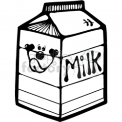 Black and white smiley face milk box clipart. Royalty-free clipart # 141245