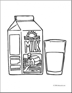 Clip Art: Milk (coloring page) I abcteach.com | abcteach
