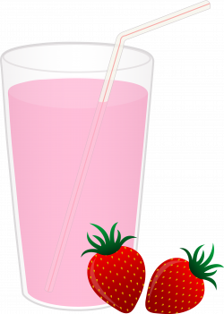 Glass of Strawberry Milk - Free Clip Art