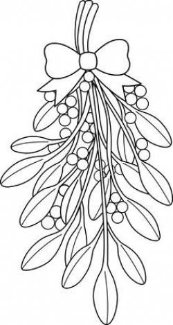 Christmas Coloring Pages Mistletoe Clipart Black And White ...