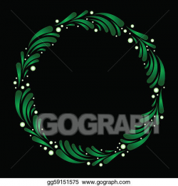 Vector Stock - Wreath of stylized mistletoe. Clipart ...