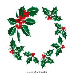 Christmas mistletoe wreath illustration - Vector download