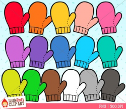 Rainbow Mittens Clip Art