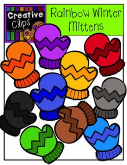 Rainbow Winter Mittens {Creative Clips Digital Clipart ...