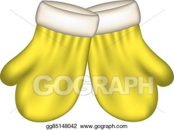 Vector Illustration - Winter mittens in yellow design. EPS ...