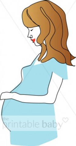 Pregnant Mom in Profile Clipart | Mother Clipart