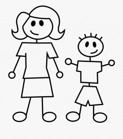 Clipart Children Stick Figure - Mother And Son Stick Figures ...