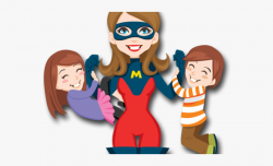 Mommy Clipart Super Mom - Single Mom Family Cartoon #1883119 ...
