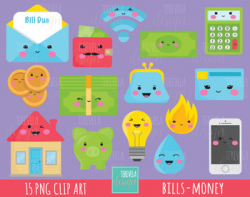 80% SALE money clipart, house clipart, piggy bank graphic, bills graphics,  cute