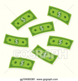 Vector Illustration - Flying money. paper banknotes. EPS Clipart ...