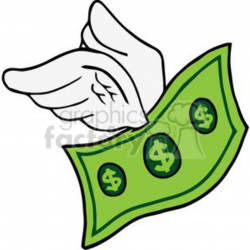 flying cartoon dollar clipart. Royalty-free clipart # 380644