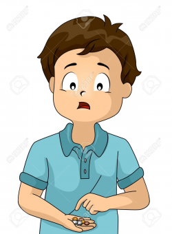 Kid Boy Money Count Less Illustration » Clipart Portal