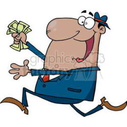 man running with a handful of cash clipart. Royalty-free clipart # 380649
