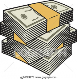 Vector Stock - Big stack of money. Clipart Illustration gg66624275 ...