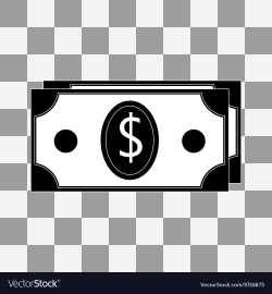 Money icon on a transparent