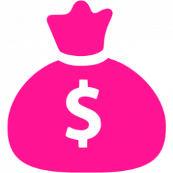 Deep pink money bag icon - Free deep pink money bag icons