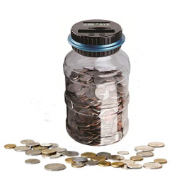 Onerbuy Digital Coin Bank Savings Jar Automatic Coin Counter Piggy Bank  Large Capacity Money Saving Box with LCD Display, Transparent Clear