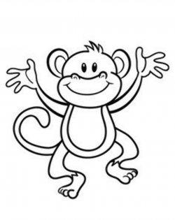 Coloring pages cartoon monkeys Elegant cute monkey clipart black and ...