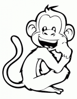 Image result for monkey clipart black and white | Banana Tree ...
