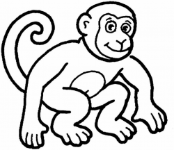 Monkey black and white pics of monkey clip art coloring pages black ...