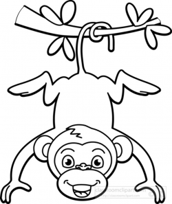 Monkey black and white monkey outline clipart - WikiClipArt