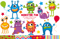 Monster clipart, Monster graphics & illustrations